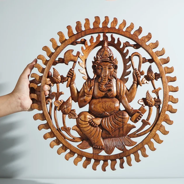 Mangalmurti Ganpati Wood Wall Decor