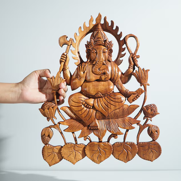 Vighnaharta Ganesha Wood Wall Decor