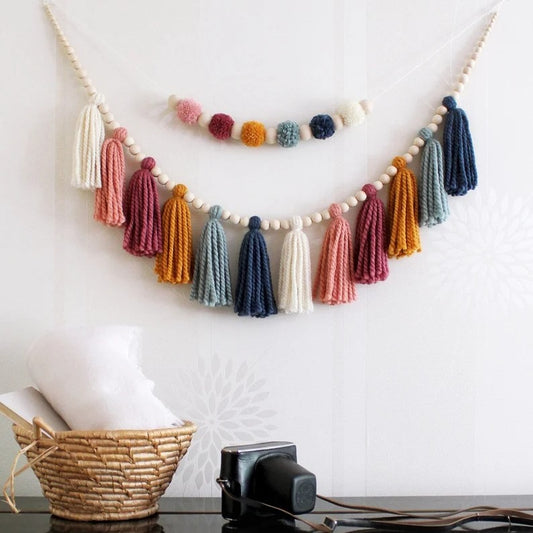 Rainbow Threads Wall Hanging ( 12 Tassels )