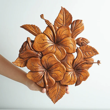 Hibiscus Flower Wood Wall Decor