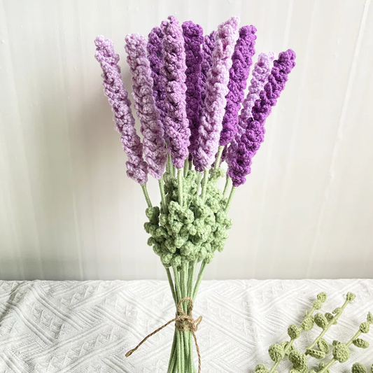 Lavender Elegance Crocheted Set of 6 Stick For Home Decor
