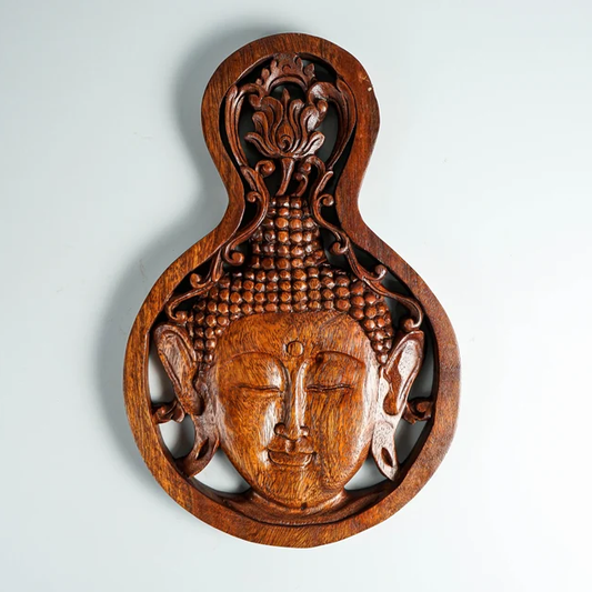 Buddha Head Wood Wall Decor