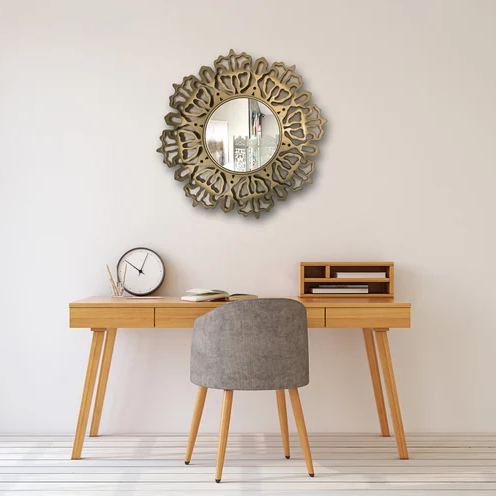 FloraCarve Mirror Wood Wall Decor