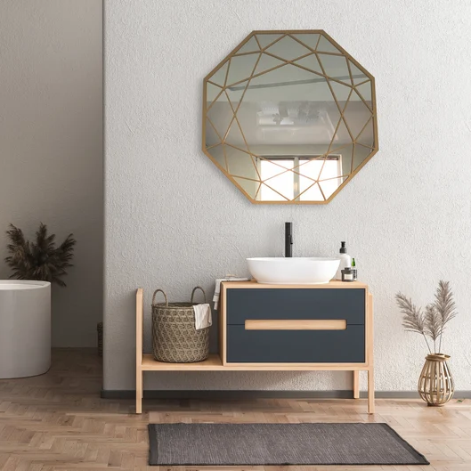 OctaWood Mirror Wood Wall Decor