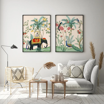 Desi Jungle Vibes Set of 3 Wall Painting