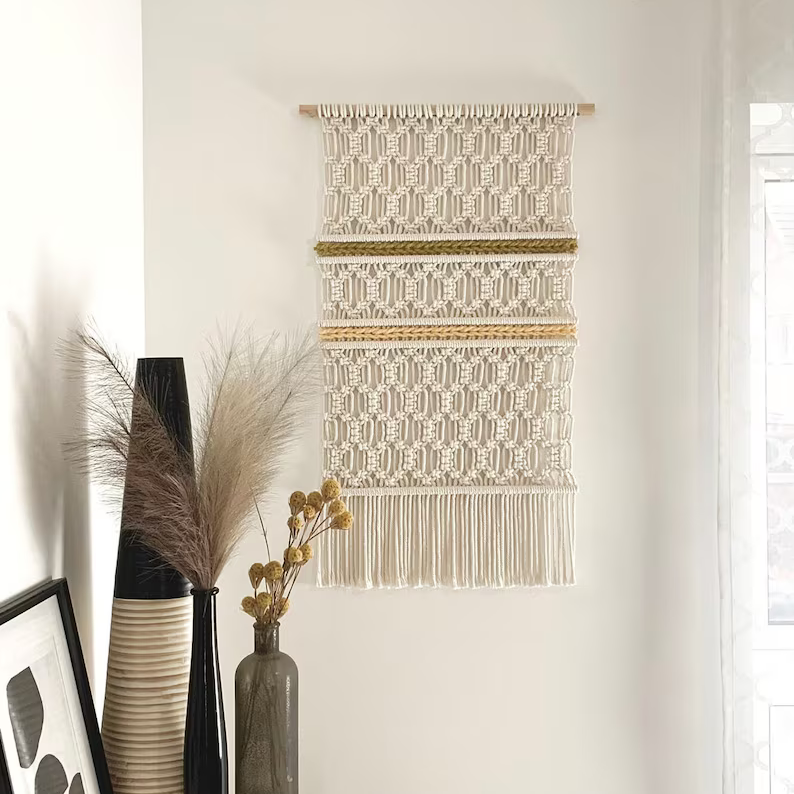 Creamy Cascade Macramé Wall Hanging