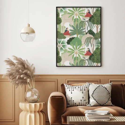 Palm & Pattern Indian Print Wall Painting