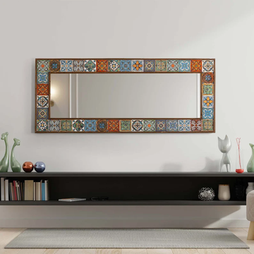 Rustic Fiesta Mexican Tile Mirror Wall Decor