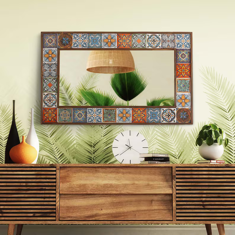 Casa Fiesta Mexican Tile Mirror Wall Decor