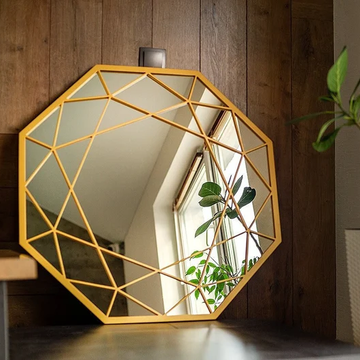 OctaWood Mirror Wood Wall Decor