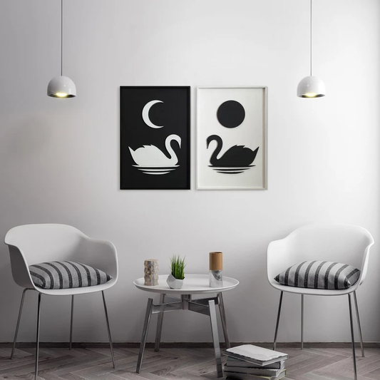 Swans Modern Wood Wall Decor