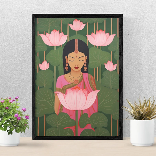 Lotus Grace Pichwai Wall Painting