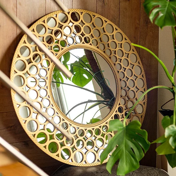 BohoAura Mirror Wood Wall Decor