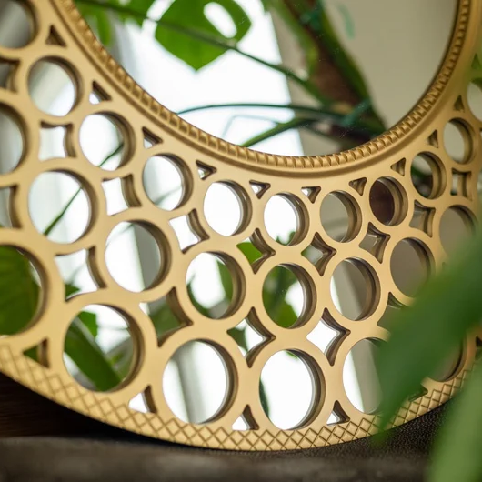 BohoAura Mirror Wood Wall Decor