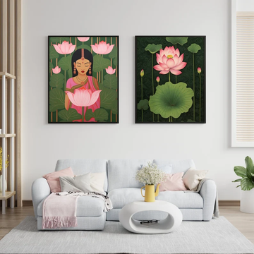 Lotus Grace Pichwai Wall Painting
