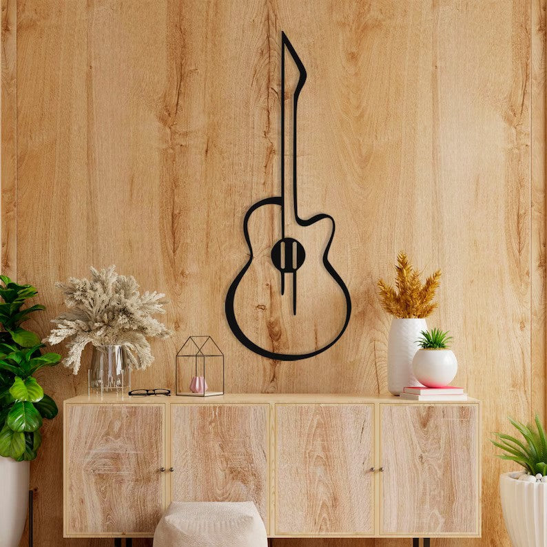 Melodic Muse Guitar Wood Wall Decor