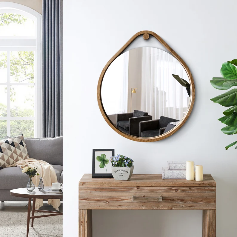 CircleSling Wood Wall Mirror