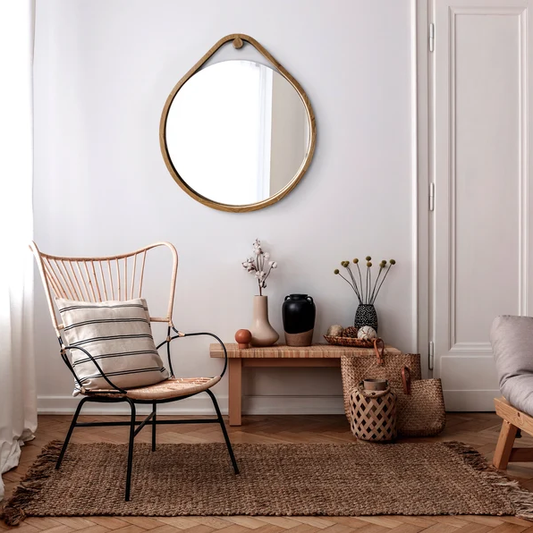 CircleSling Wood Wall Mirror