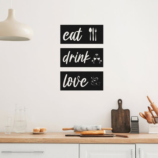 Eat Drink Love Sign Wood Wall Decor