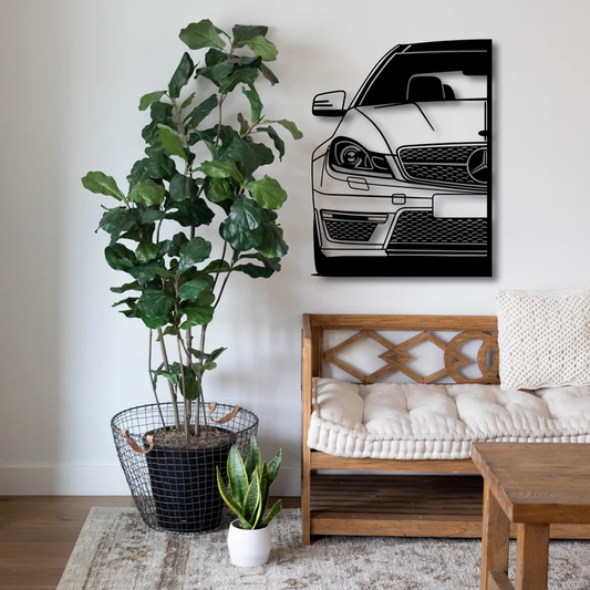 Benz E-Class Rear View Car Wood Wall Decor