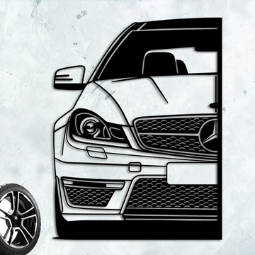 Benz E-Class Rear View Car Wood Wall Decor