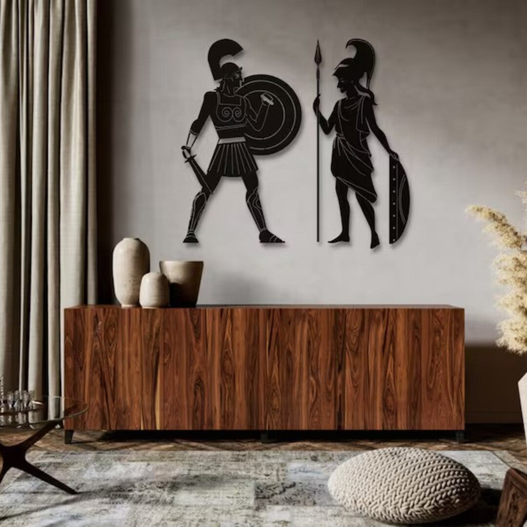 Epic Duo Achilles & Hector Wood Wall Decor