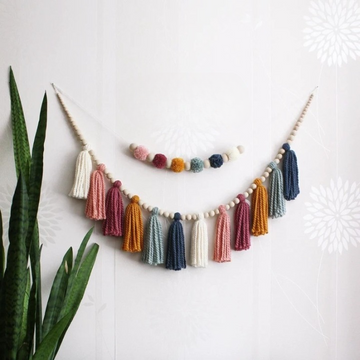 Rainbow Threads Wall Hanging ( 12 Tassels )