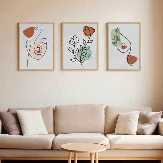 Boho Bloom Trio Wall Painting