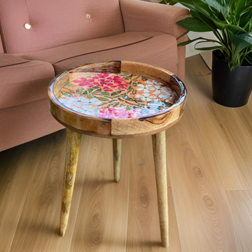 Sculpted Mango Wood Table ( Circular )