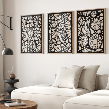 Beige Blossom Elegance Wall Painting