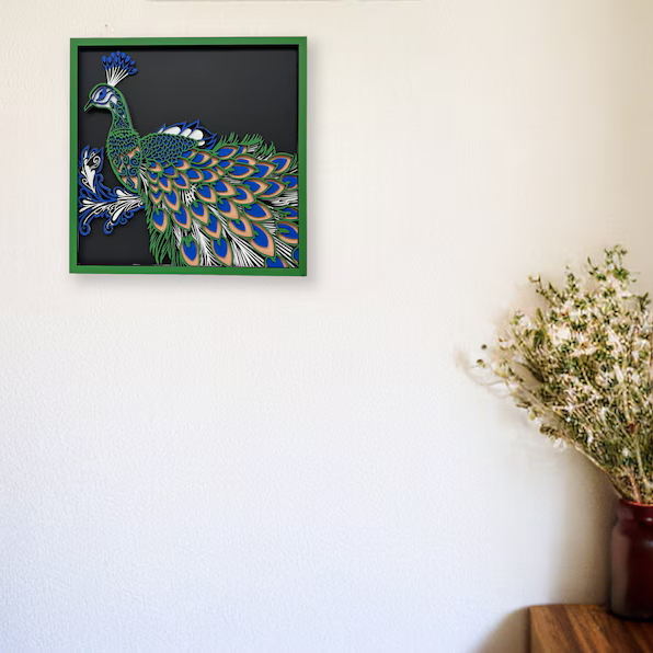 Feathered Glory Peacock Wood Wall Decor