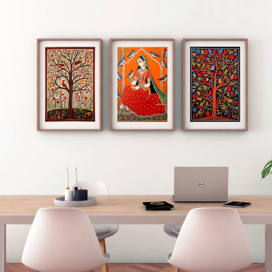 Madhubani Magic Set Of 2 Wall Painting