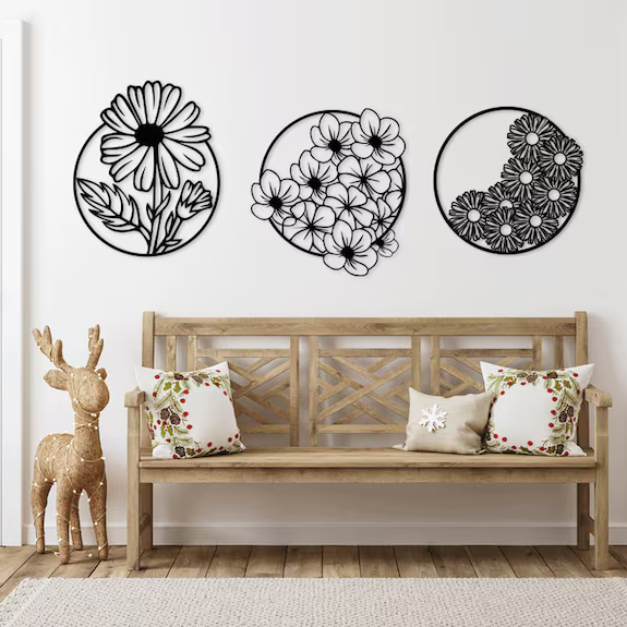 Daisy Flower Wood Wall Decor