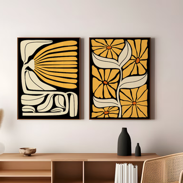 Organic Flow Set Of 2 Wall Painting