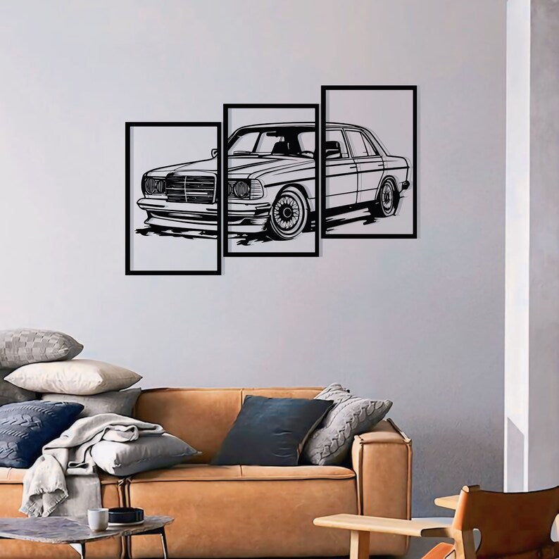 Mercedes-Benz W123 Wood Wall Decor