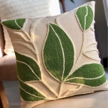 Leaf Pattern Themed Throw Cushion Cover