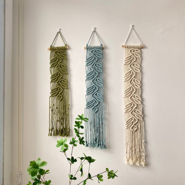Narrow Knotted Leaves Macrame Hanging (SET OF 3 )