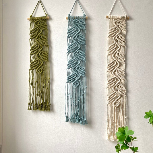 Narrow Knotted Leaves Macrame Hanging (SET OF 3 )