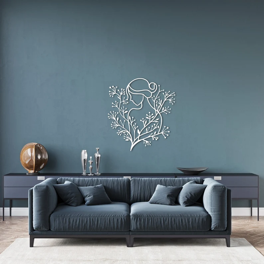 Elegant Women Floral Wood Wall Decor