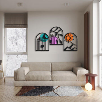 Colorful Sunshine Set of 3 Wood Wall Decor