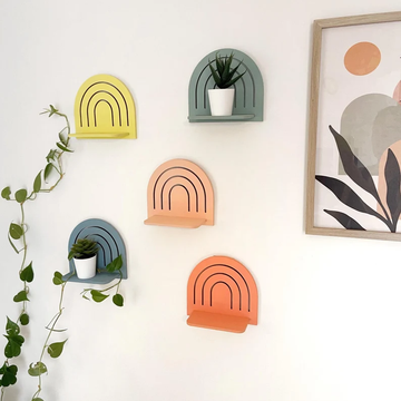 Rainbow Glow Wooden Shelf ( SET OF 5 )