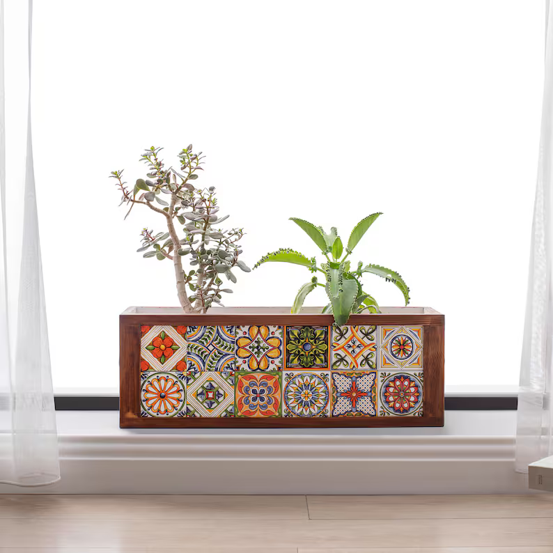 Heritage Tile In Two Rows Planter Stand