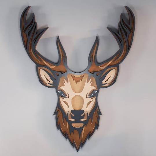 Forest Deer Multilayer Wood Wall Decor