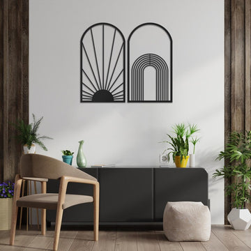 DualVista Abstract Set Wood Wall Decor