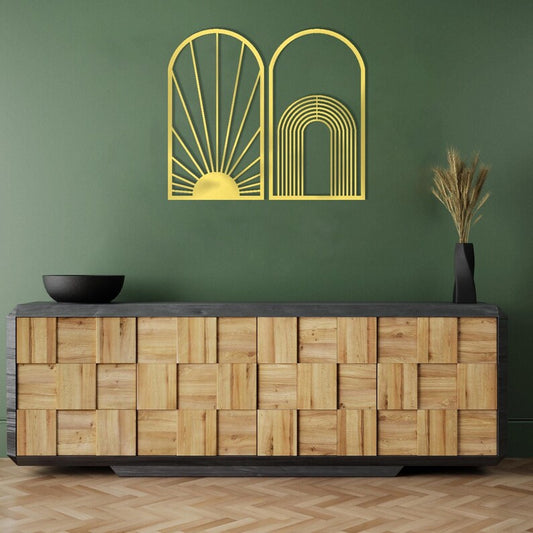 DualVista Abstract Set Wood Wall Decor