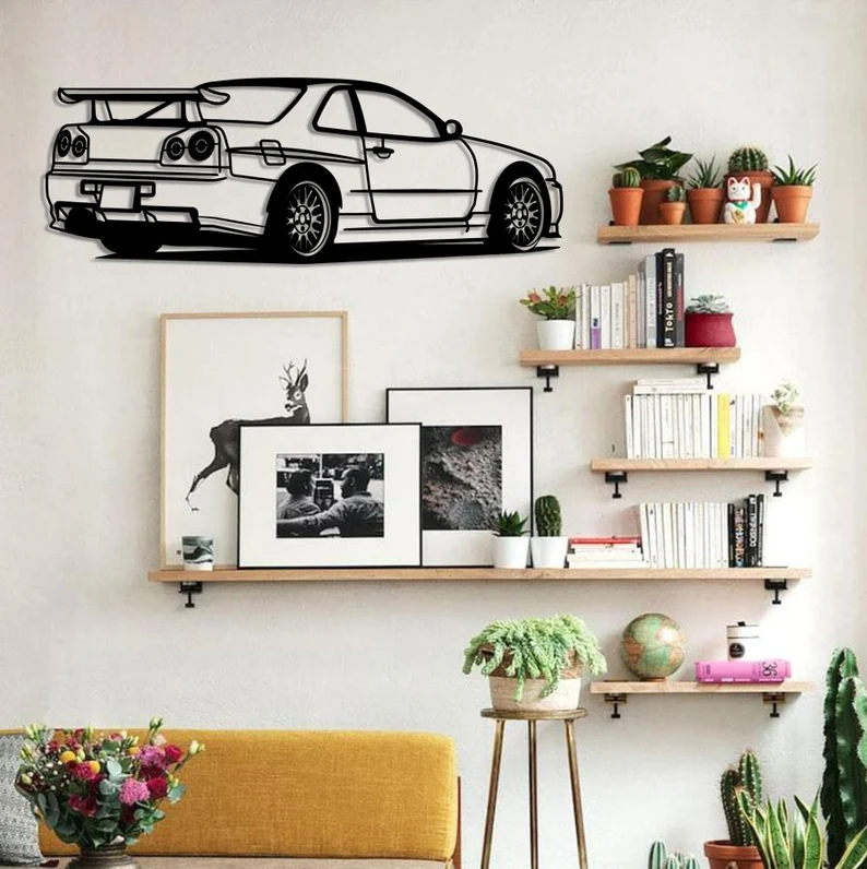 Model Car Wall Skyline R Model Car Wood Wall Decor