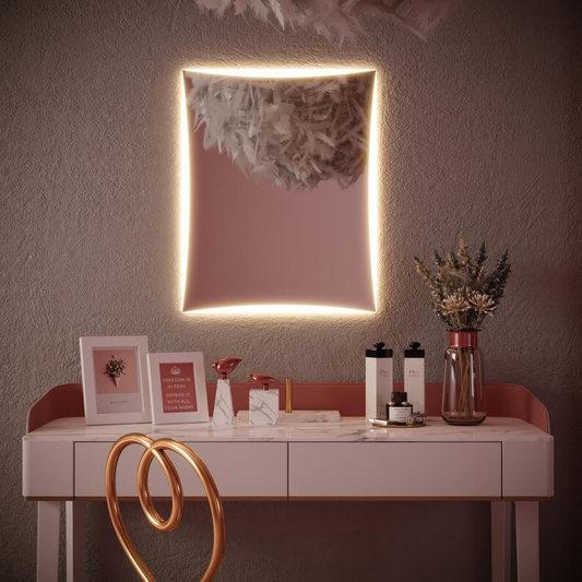 Modern Curved LED Mirror Wall Decor