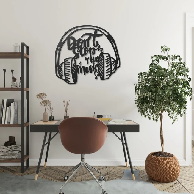 Don't Stop The Music Sign Wood Wall Decor