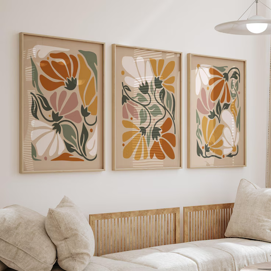 Boho Garden Set Of 3 Wall Painting