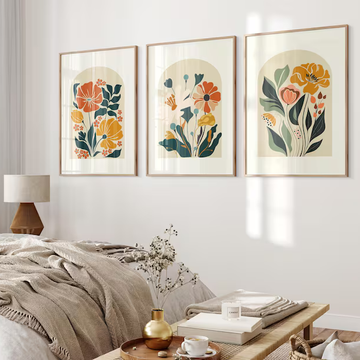 Terracotta Garden Set of 3 Wall Painting